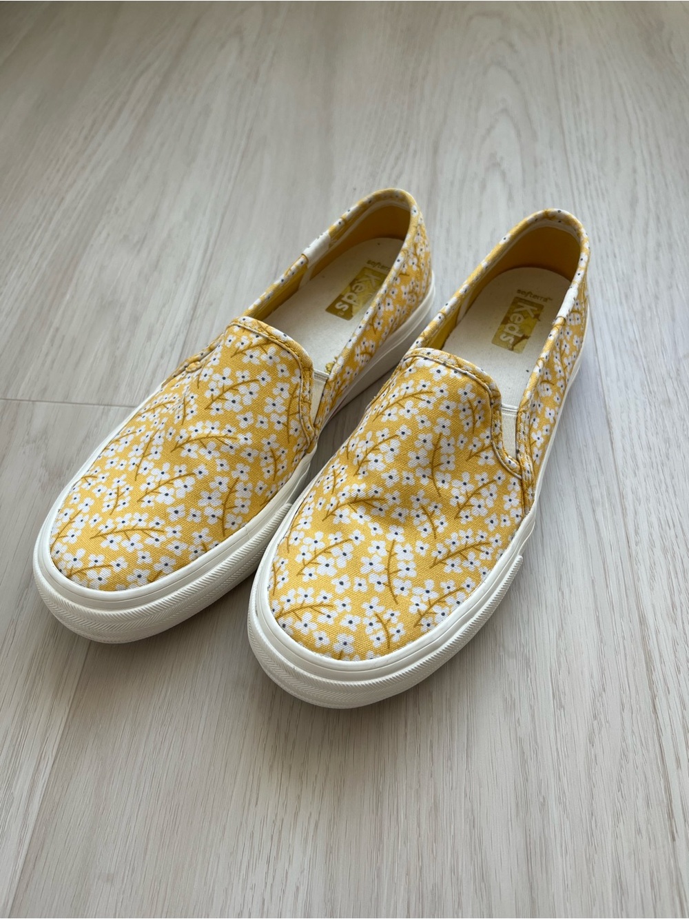 Keds Yellow Floral Slip-On Sneakers